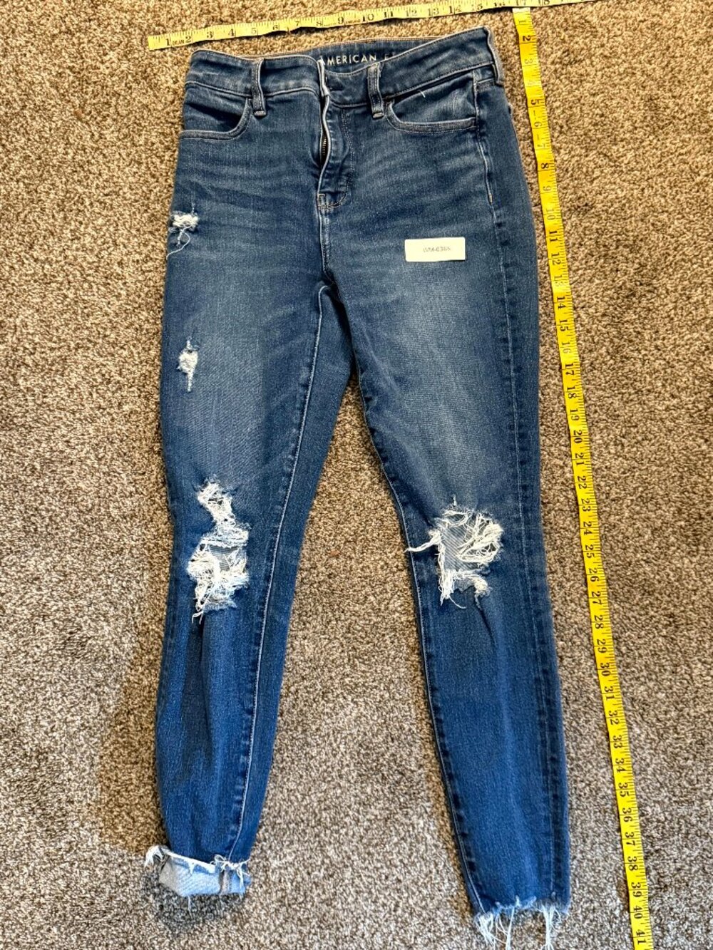 American Eagle Hi Rise Jegging Jeans Womens 2 Regular Ripped Blue - Picture 1 of 6